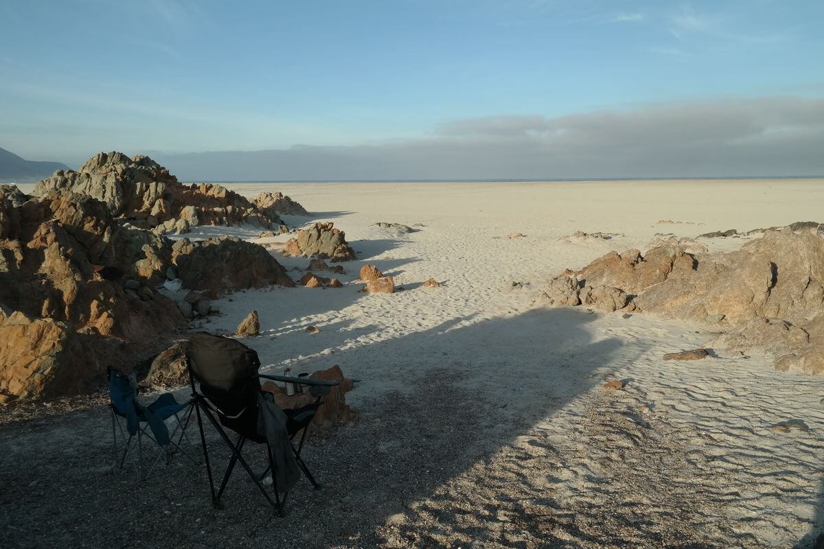 Wild camp at the beach outside National Park