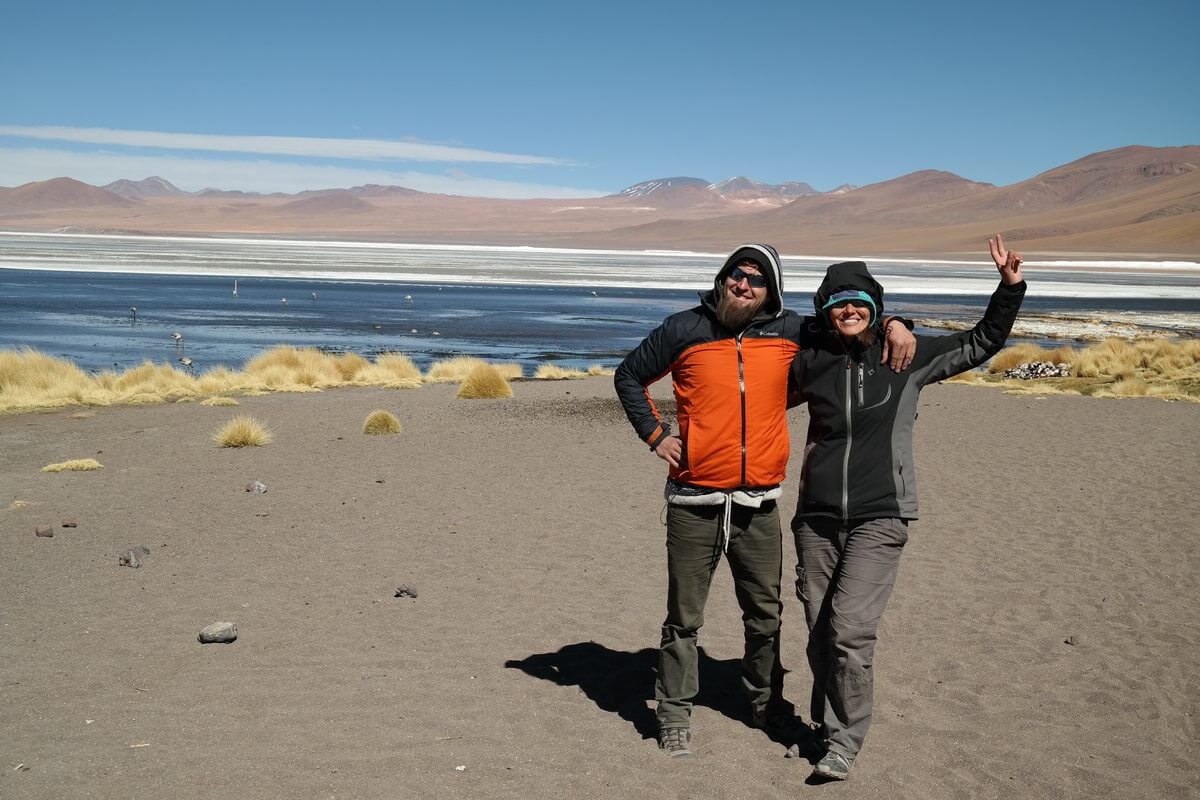 Honza and Alex at Laguna Colorada