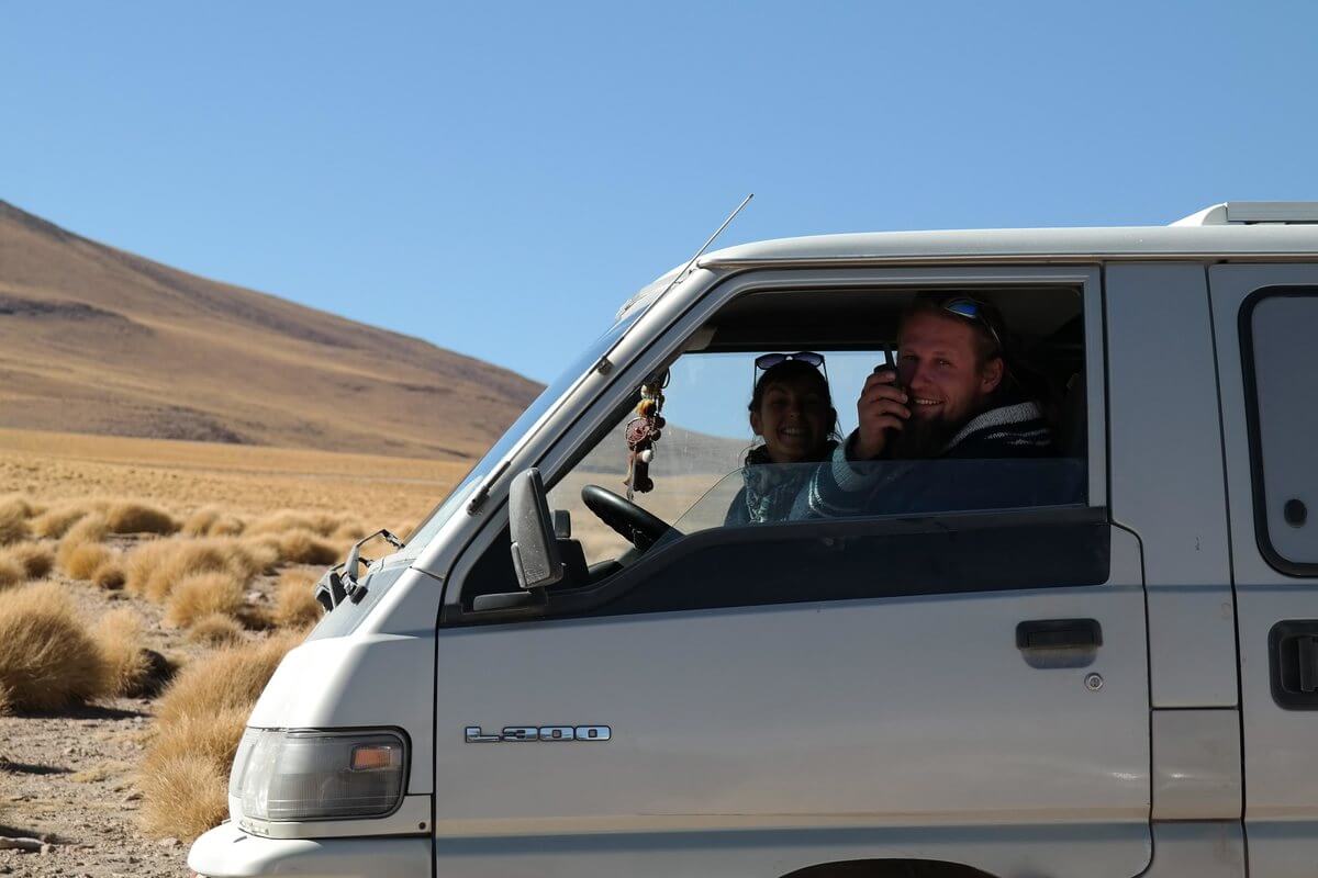 Martina and Honza at Laguna Colorada