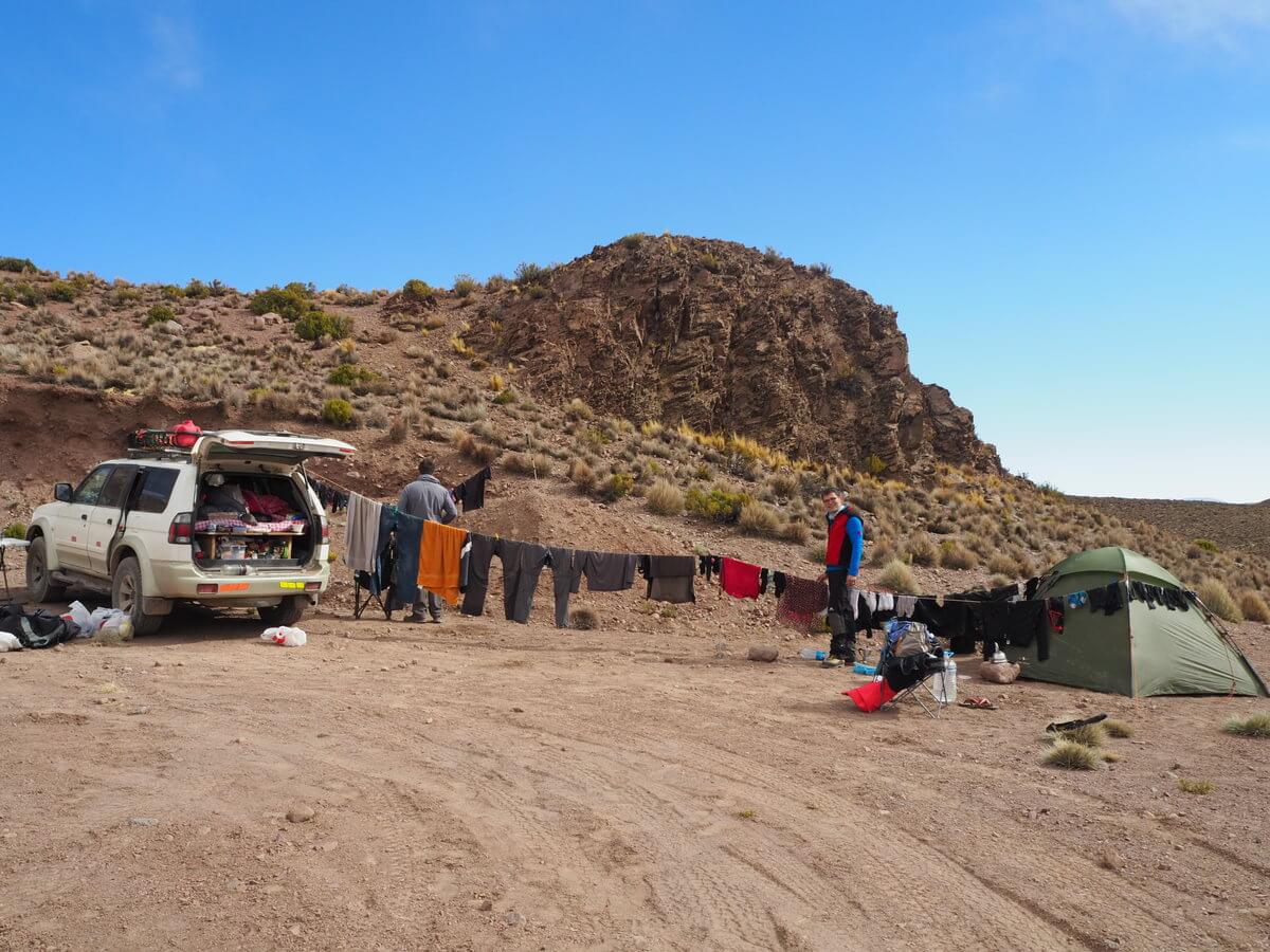 Camp at hot pool - Lauca Nationalpark