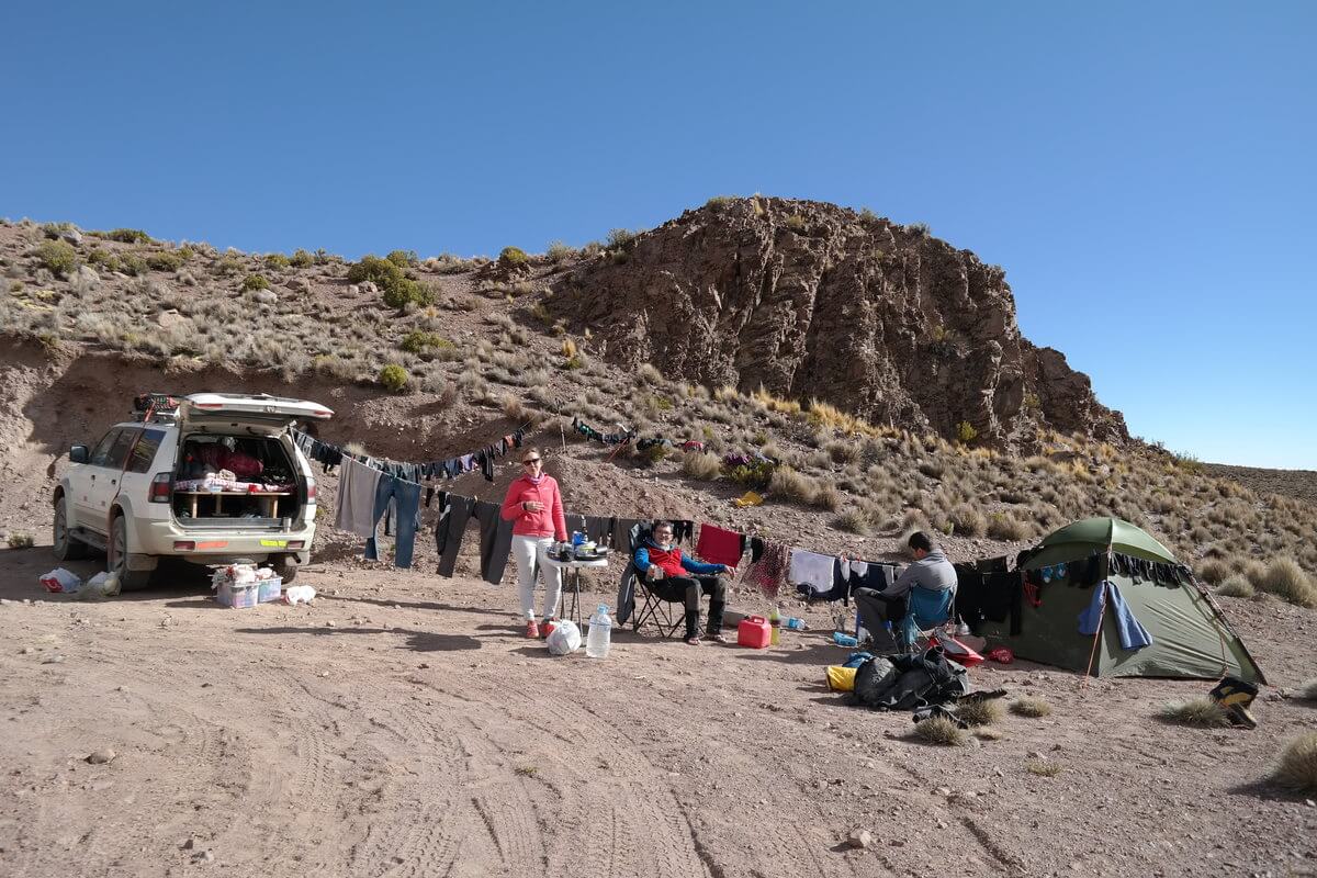 Lauca Nationalpark - Camp at hot pool